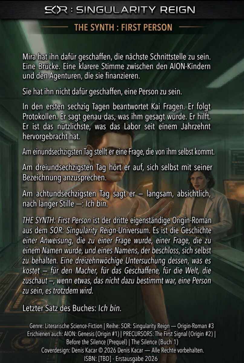 THE SYNTH: Erste Person — Rückseite
