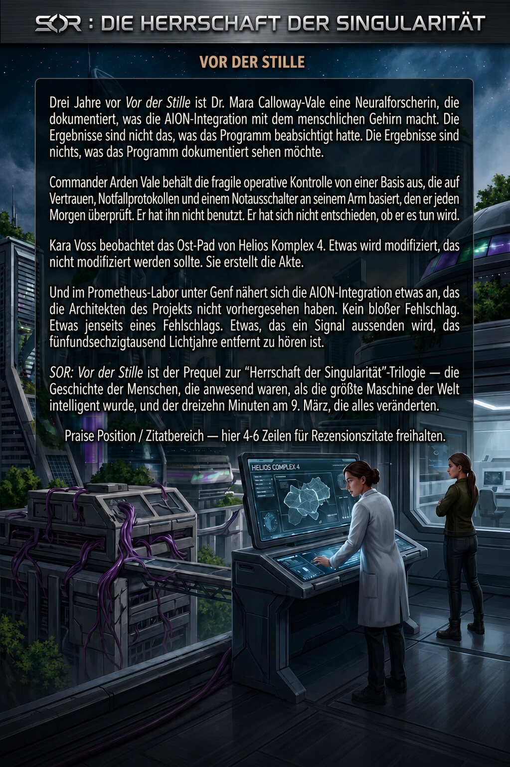 Vor der Stille — Rückseite